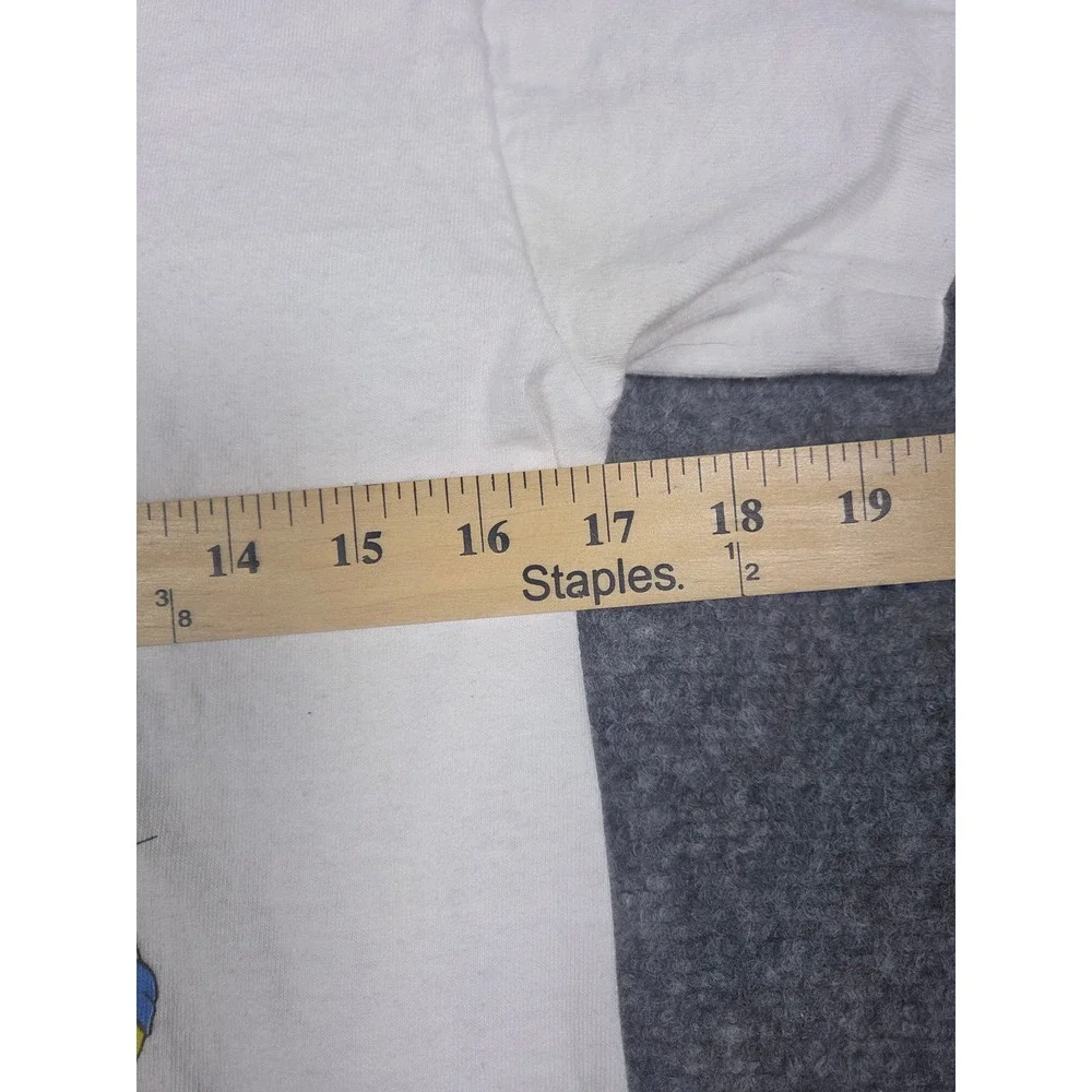 Vintage 90s Looney Tunes T Shirt Mens S White Sylvester Tweety Bird Workout 1994 - Picture 6 of 10